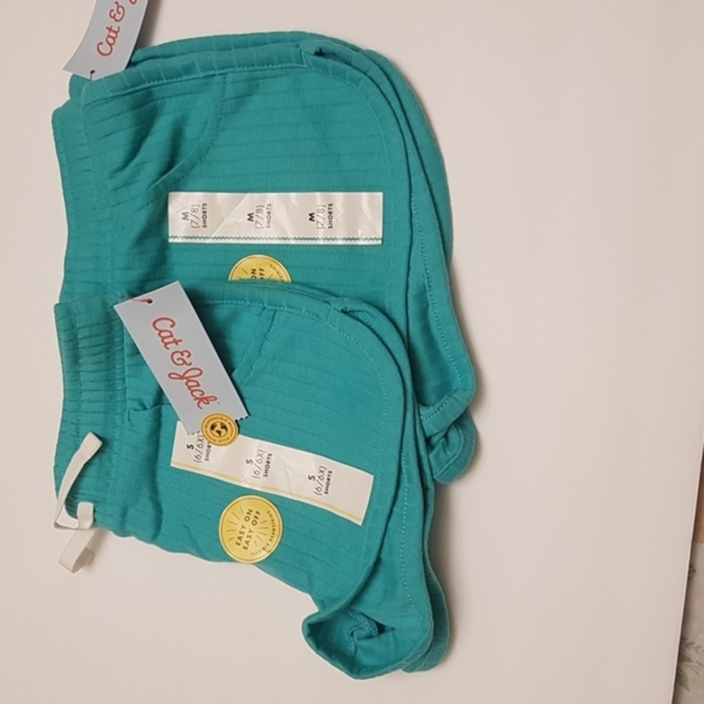 Cat and‎ Jack Girls' Knit Pull-On Shorts - Dark Mint (2set) - Picture 4 of 7